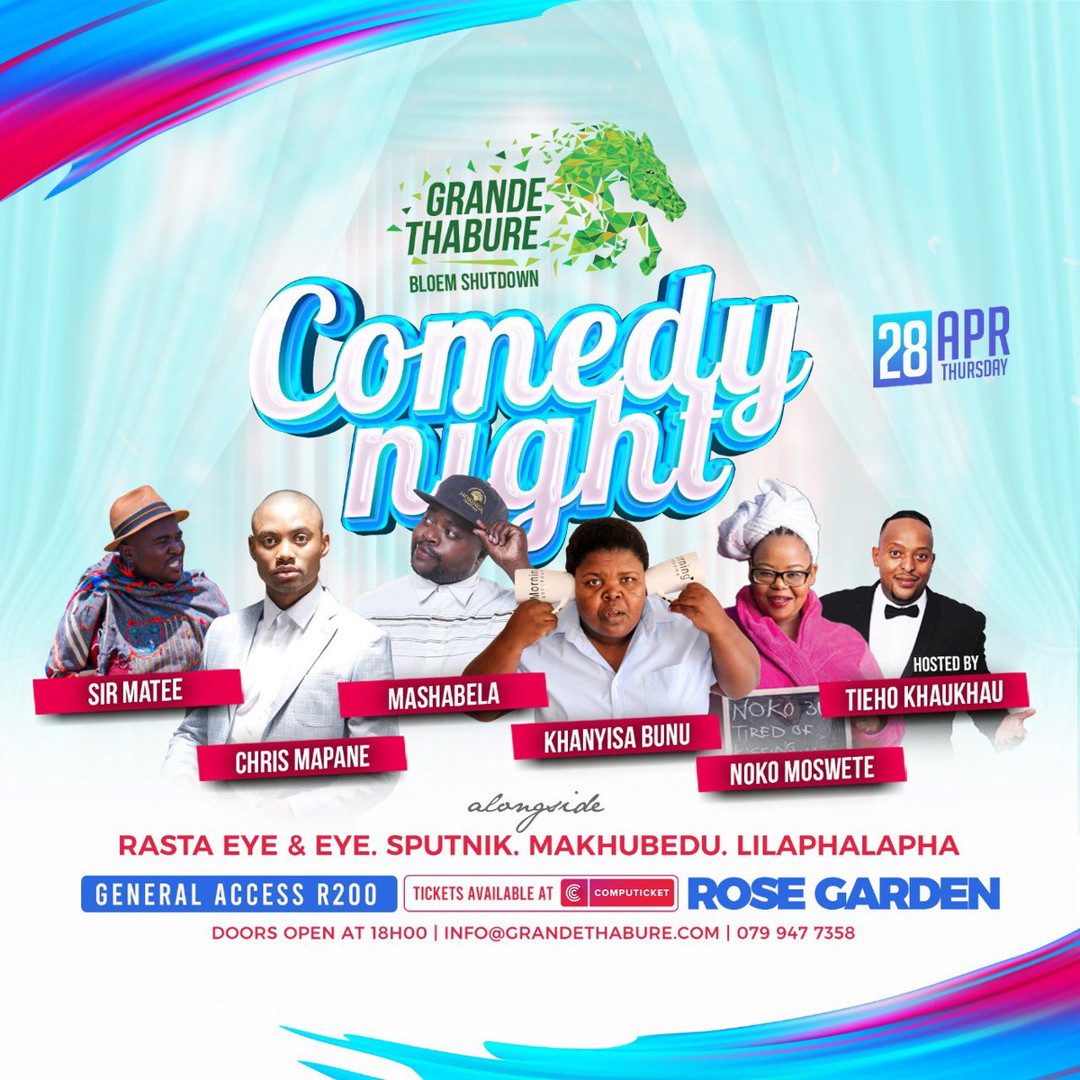 DumDiesel's tweet photo. Laughter is the best medicine!

…

Come laugh your lungs out as we kickoff our 5day event with “Comedy Night”!

…

#GrandeThabure
#GrandeThabureComedy

… https://t.co/OpfQfbQTmZ