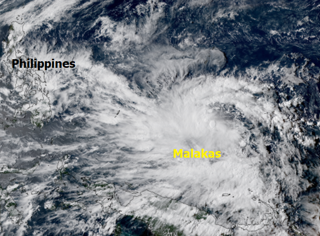 metofficestorms's tweet photo. #Malakas is the first named tropical storm of the northern hemisphere season. It is forecast to reach typhoon strength, but remain to the east of the Philippines as it moves northwards. https://t.co/Edzbt9ZTrT