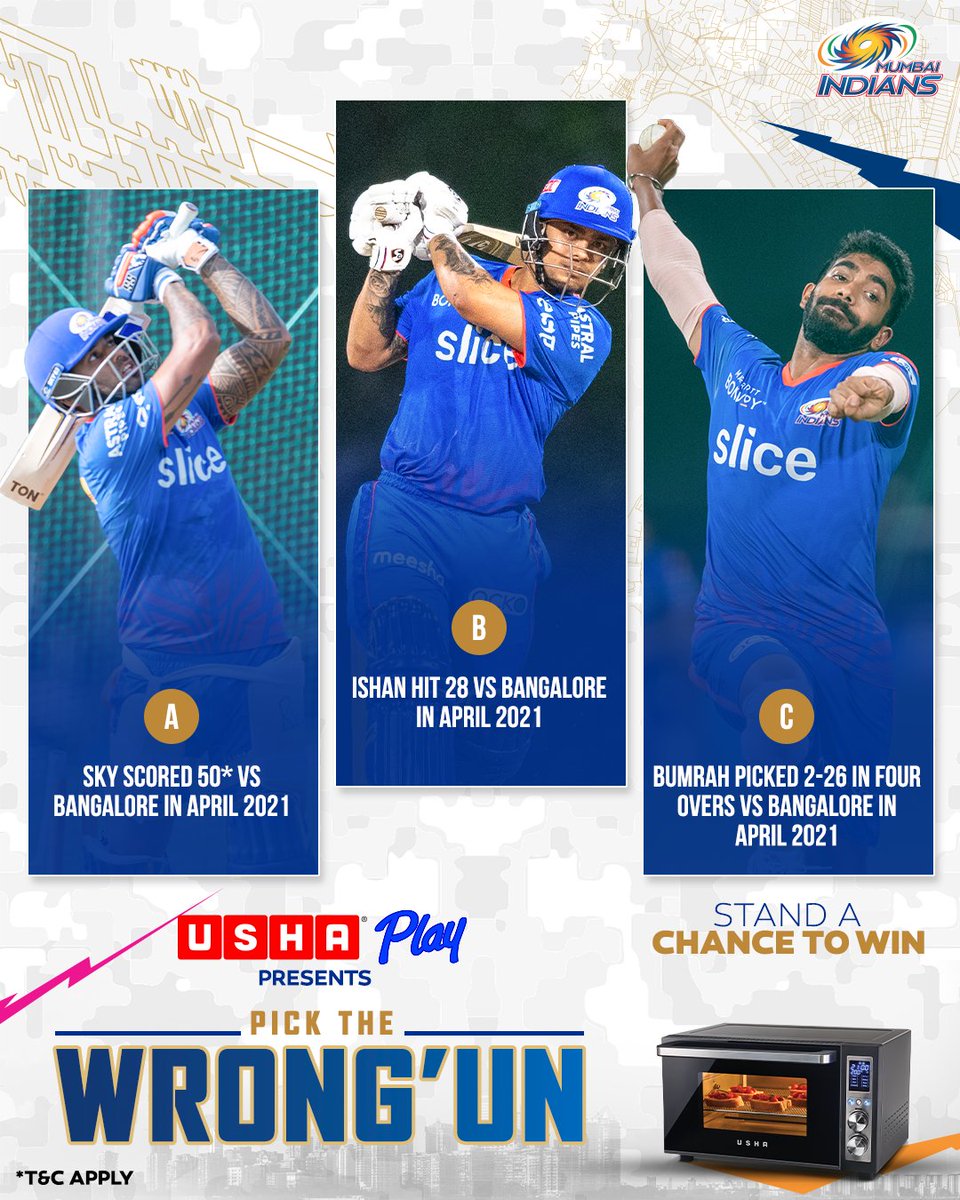 mipaltan's tweet photo. An @UshaIntl OTG is up for grabs 😎

Reply with the Wrong'Un and a few lucky winners will be announced on @UshaPlay tomorrow 😁

T&amp;Cs: https://t.co/aab6gcWQjk

#OneFamily #DilKholKe #MumbaiIndians #UshaPlay #UshaInternational https://t.co/iIddM7dGym