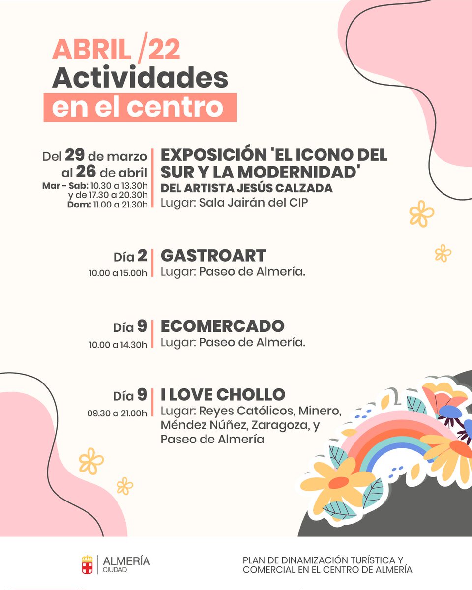 almerialovers's tweet photo. 🔝🔝 ¡Gran fin de semana el que nos espera por delante en el #Centro de Almería! 

Sábado 9 🥬 Ecomercado y 🛍 I Love Chollo

¿Te apuntas? 😉 

#EnamoradosDeAlmería https://t.co/THeeLw5dsN