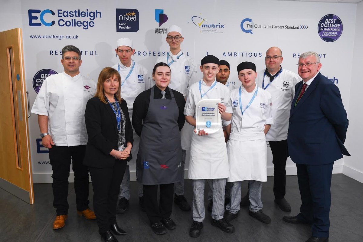Well done to <a href="/EastavenueRest/">Eastleigh College</a> <a href="/EastavenueRest/">Eastleigh College</a> presented with the <a href="/Craft_Guild/">Craft Guild of Chefs</a> College Accreditation Plaque.