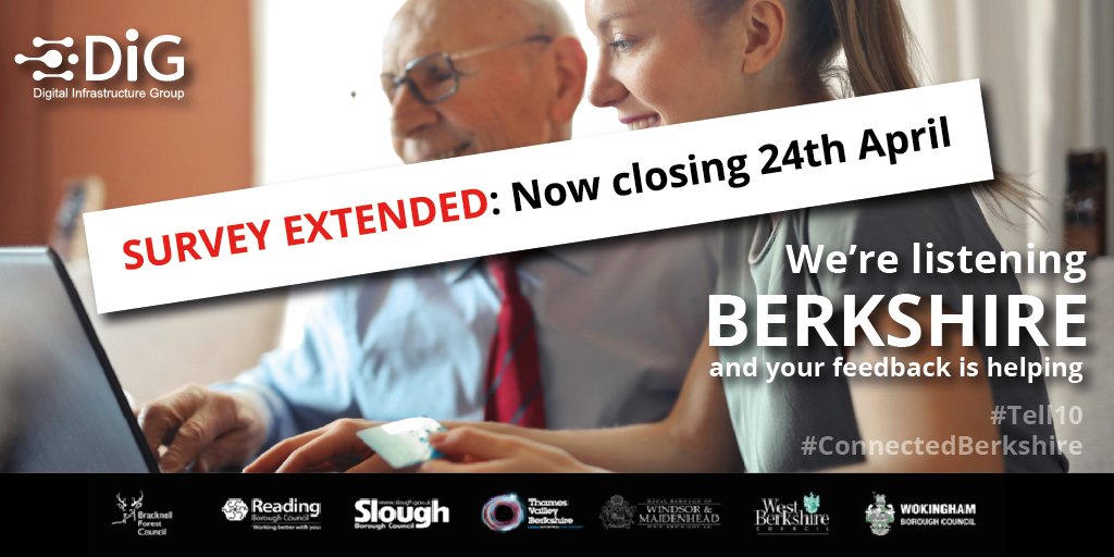 BerksDIG's tweet photo. We have had some excellent responses and we want to hear from even more of you. The survey has been extended to 24 April. https://t.co/djQFcHOImg @WestBerkshire @RBWM @SloughCouncil @ReadingCouncil @WokinghamBC @BFfC_Child @ReadingCouncil @TVBLEP #ConnectedBerkshire #Tell10 https://t.co/RPgZYEkpLy