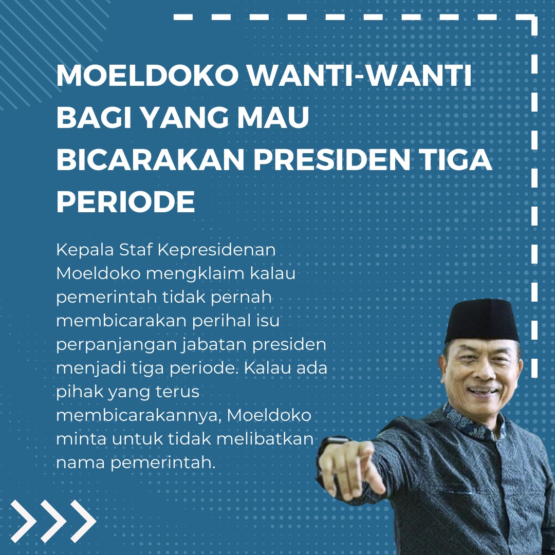 Evan (@ketliev88) on Twitter photo KSP Moeldoko mengklaim bhw pemerintah tdk pernah membicarakan perihal isu perpanjangan masa jabatan presiden mjd 3 periode, jika masih ada yg membicarakan jgn pernah libatkan nama pemerintah ...
<a href="/Dr_Moeldoko/">Dr.H.Moeldoko</a>
#MoeldokoBentengNKRI KSP Moeldoko mengklaim bhw pemerintah tdk pernah membicarakan perihal isu perpanjangan masa jabatan presiden mjd 3 periode, jika masih ada yg membicarakan jgn pernah libatkan nama pemerintah ...
<a href="/Dr_Moeldoko/">Dr.H.Moeldoko</a>
#MoeldokoBentengNKRI