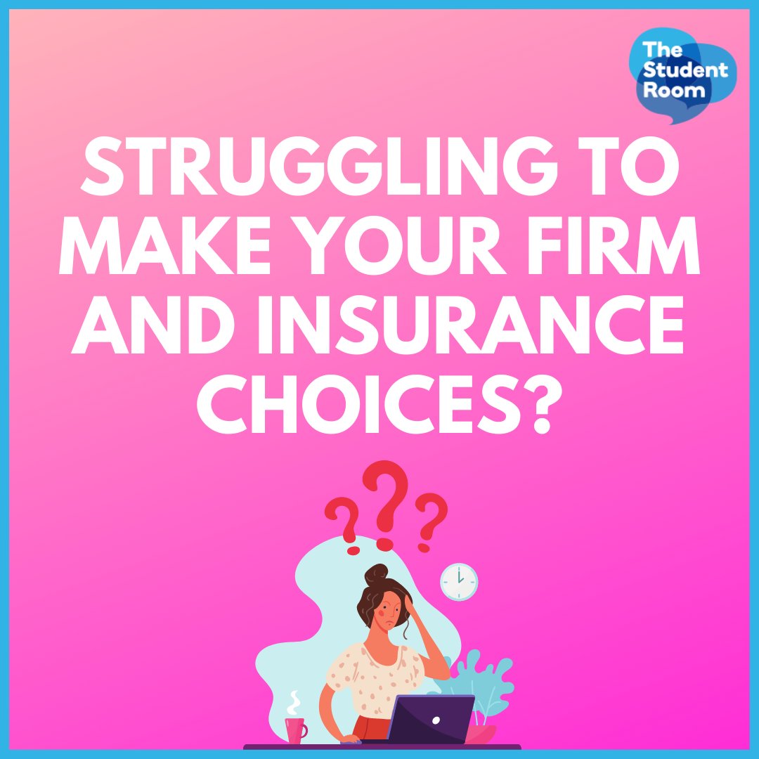 thestudentroom's tweet photo. Struggling to decide your firm and insurance unis? 😖🎓
Click here: https://t.co/e65a8GQTw1 for our support thread for anyone who is struggling, and chat to others who are also making their decisions 💬💻
#UniChoice #FirmUni #InsuranceUni #University https://t.co/K4TupfswPZ