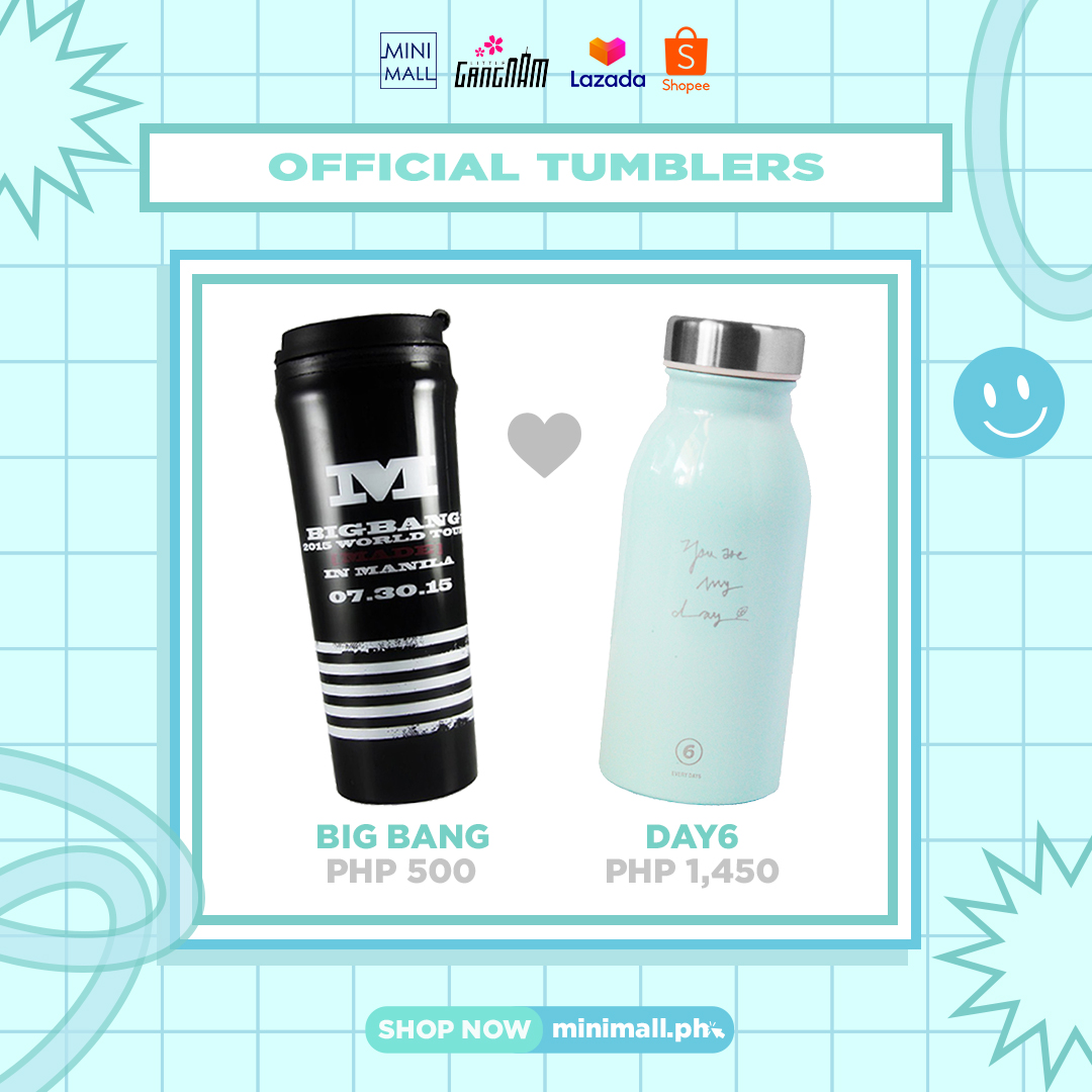 minimall_ph's tweet photo. Bigbang's MADE tumbler is SOLD OUT! DAY6 tumbler is still available! This is a reminder for you to hydrate! 🥛💦😎

📝 Order here: https://t.co/ASsAh3HMWR

#MiniMall #MiniMallPH https://t.co/gtFxoID5KM
