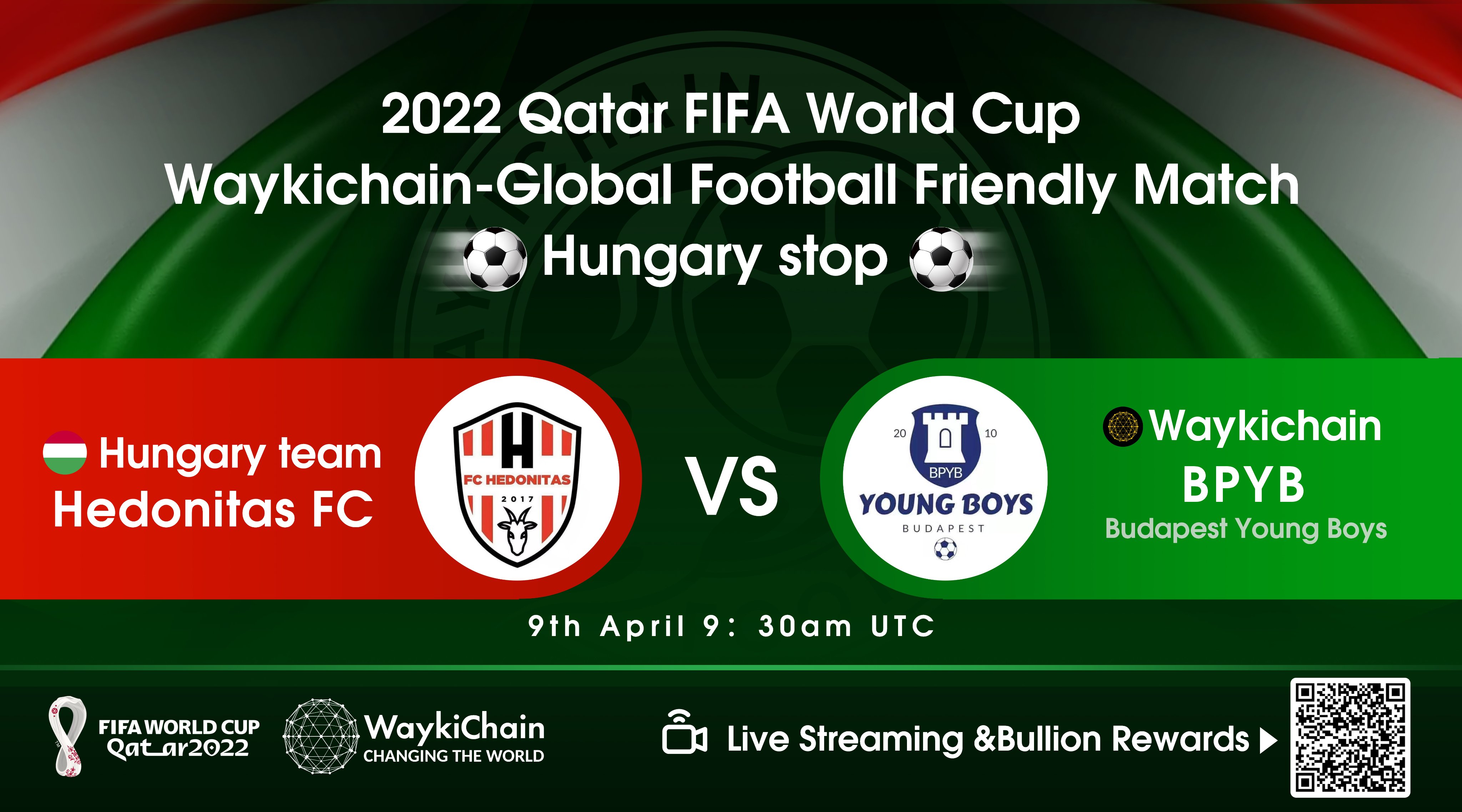 Foot Streaming Twitter WaykiChain (WICC)Official on Twitter: "🇭🇺Welcome to Waykichain global  football friendly match- Hungary stop will begin on 9th April 9:30 am UTC  👉Subscribe Youtube: https://t.co/YwG6t6ylJ3 💰$10,000 Rewards: First 15  mins arrive Livestream and