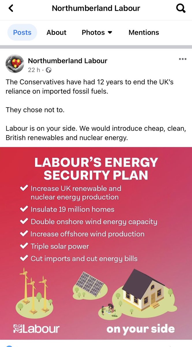 Michelle384ev's tweet photo. @IanLaveryMP @BorisJohnson And yet here is Northumberland labour talking about nuclear energy 🤦🏼‍♀️ https://t.co/M7Ot9BqWWy