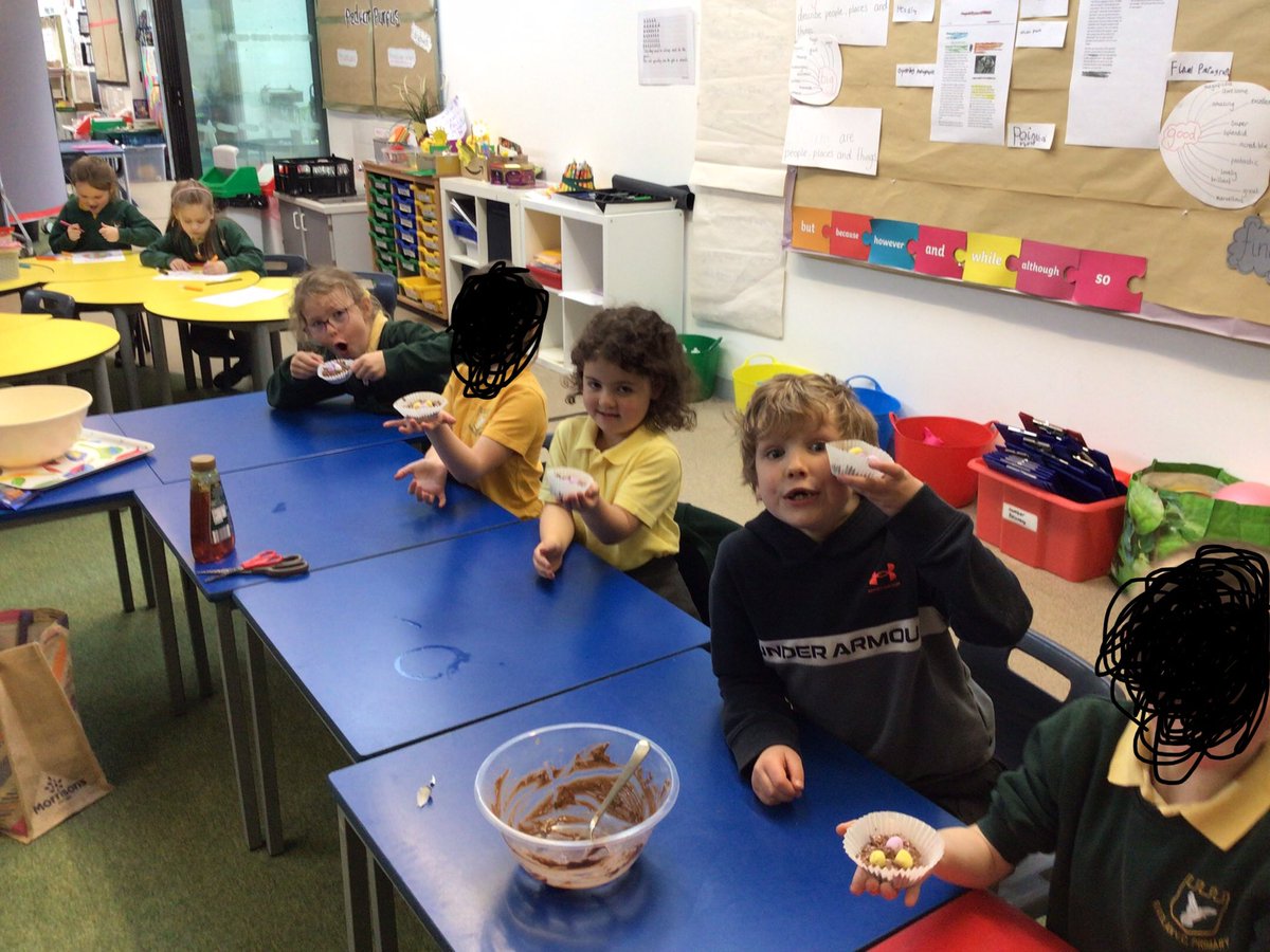 year2MissH's tweet photo. Year 2 had great fun making Chocolate Easter nests yesterday! 🐣🍫 @RaglanVC https://t.co/7rktIqQIz6