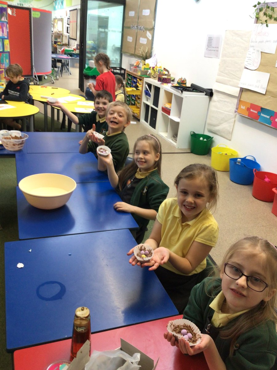 year2MissH's tweet photo. Year 2 had great fun making Chocolate Easter nests yesterday! 🐣🍫 @RaglanVC https://t.co/7rktIqQIz6