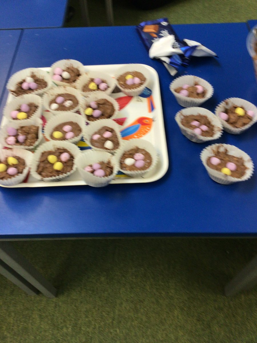 year2MissH's tweet photo. Year 2 had great fun making Chocolate Easter nests yesterday! 🐣🍫 @RaglanVC https://t.co/7rktIqQIz6