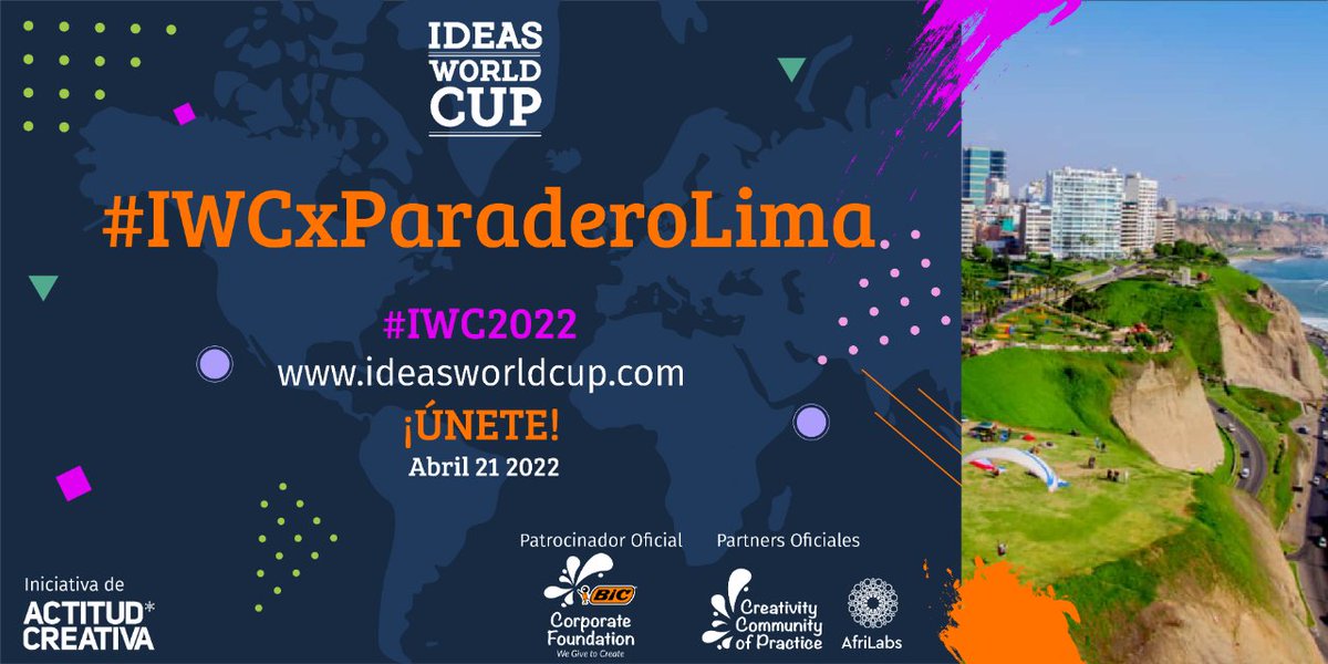 Se suma a #IWC2022 Lima y su organizador Paradero. ¡Bienvenidos Peru! 
<a href="/BICGroup/">BIC</a>
 #ideasworldcup #IWCxParaderoLima #CopaMundialDeIdeas