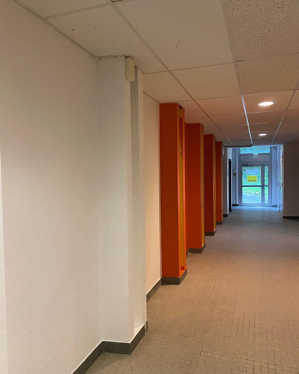 les2_rives's tweet photo. Mise en couleur du couloir du niveau 1 par les lycéens de la section Aménagement Finition du Bâtiment ! Joli travail! Bravo à eux #meilleurlycee #saintjo #saintjolanderneau #apprentissage #peinture #decoration https://t.co/Cgj3iTl6Dq