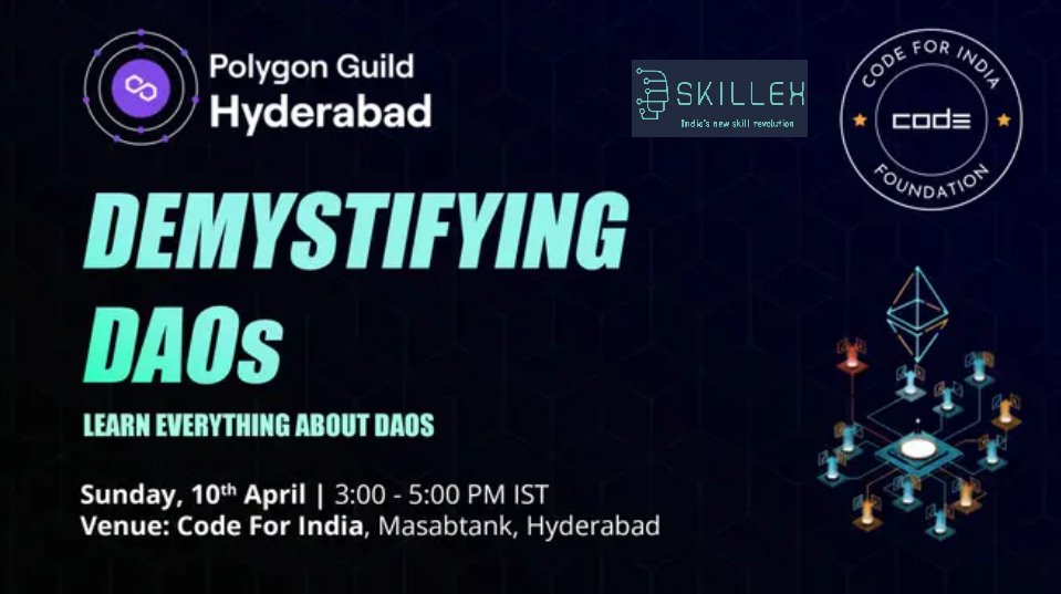 100GirlsInGenAI's tweet photo. Come learn about #Play2Earn with #SkillDAO where Proof of Play ensures equitable distribution of #Income via Skill-Integrated Jobs! @skillinator_exp 
🚀 @codeforindia_  |🗓️April 10th | 3pm IST  @0xPolygon @codeforindia_ @skillinator_exp #DAO #Dapps #SmartContract #PolygonNFT #P2E https://t.co/6Z37GaBwVX