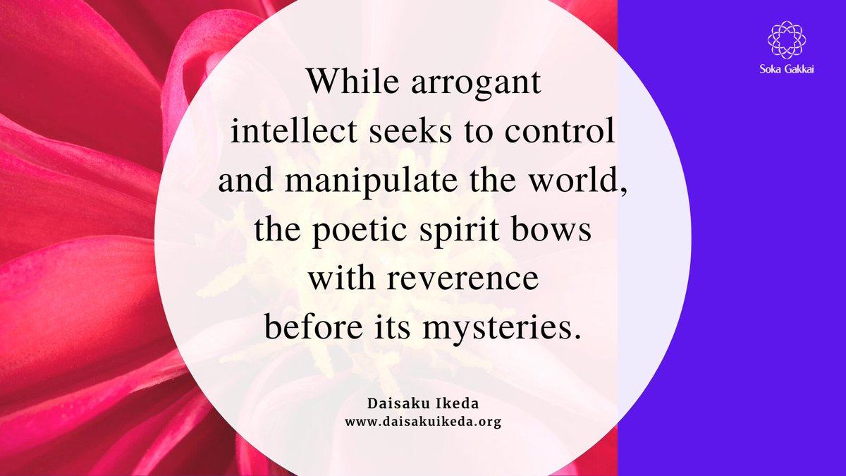 daisakuikeda_of's tweet photo. “The eyes of a poet discover in each person a unique and irreplaceable humanity. While arrogant intellect seeks to control and manipulate the world, the poetic spirit bows with reverence before its mysteries.” https://t.co/uQVeg77oYN