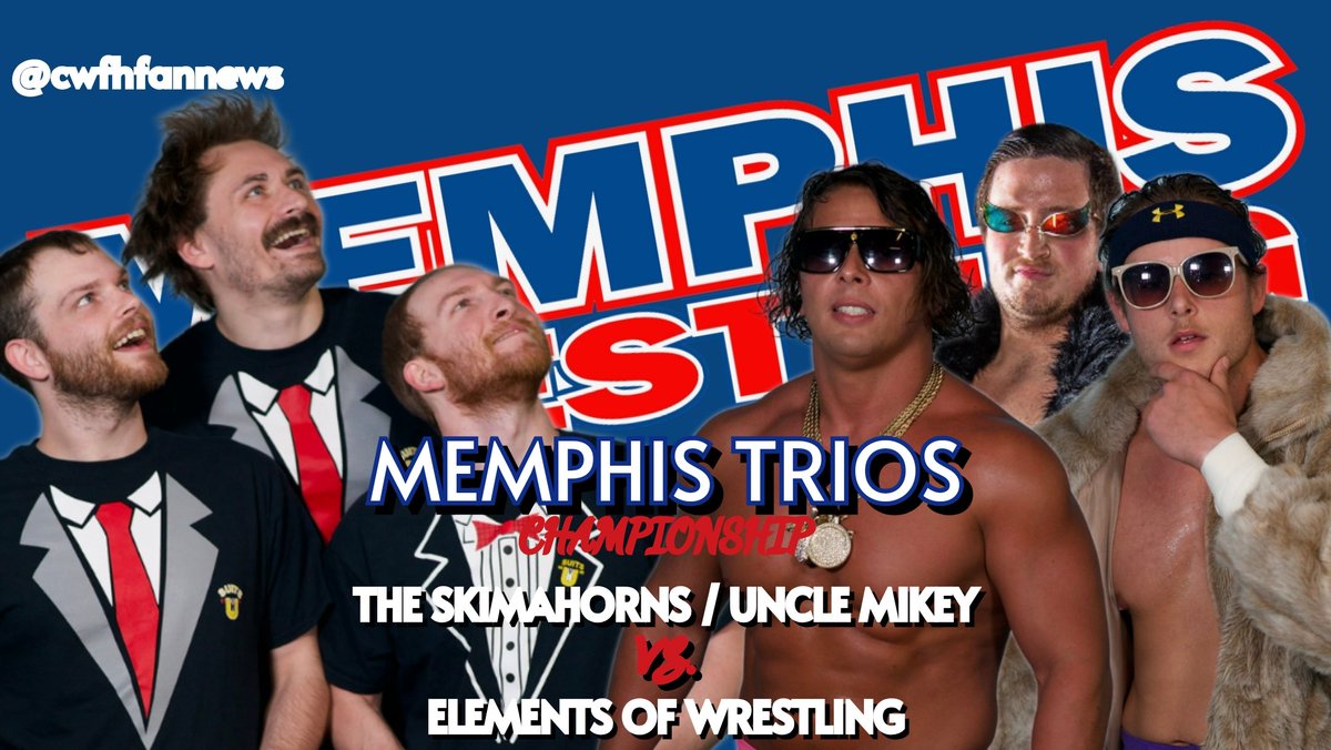 SATURDAY | The Memphis Trios Rings will be on the line! The Elements Of Wrestling will defend against The Skimahorns & Uncle Mikey! Watch @CW30Wrestling on Youtube! 📺: youtu.be/pGU_4ViIVSo