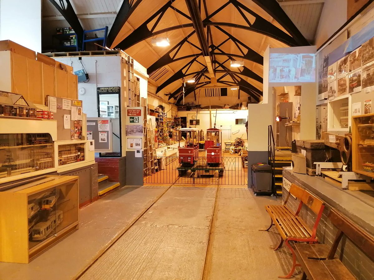 We're quite proud of the work we've done in our workshop and museum so here's another image from further back.

This one shows the Wootton Trams on display in our workshop as part of our  40th+2 Birthday celebrations