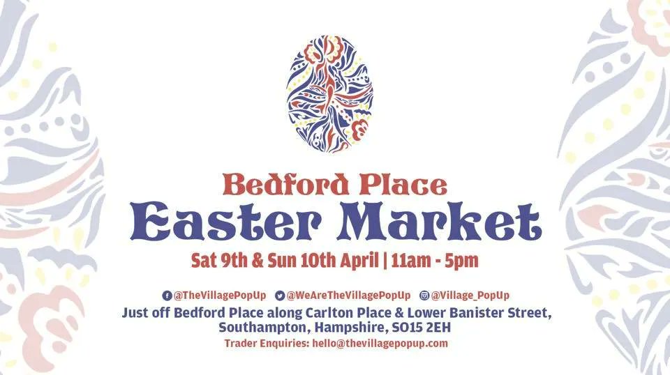The Bedford Place Easter Market takes place this weekend from 11am–5pm. As well as a number of stalls there will be busking entertainment, provided by GO! Southampton. We hope the event brings additional vibrancy to the pedestrianised area and the surrounding businesses benefit.