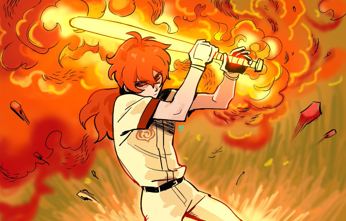 turbles_'s tweet photo. genshin needs a baseball episode https://t.co/WGCKGrDTAi