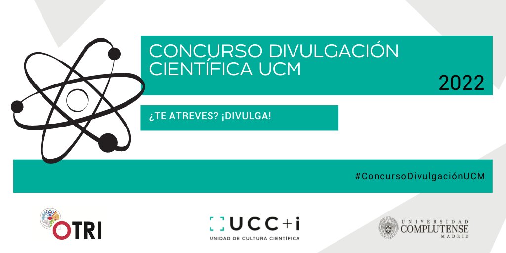 ucc_complutense's tweet photo. 🔊¡Ya esta aquí el #concurso de #divulgación científica! 

📩 Las solicitudes estarán abiertas desde mañana 9 de abril hasta el 8 de mayo

💰Premios de hasta 700 euros

✅ Consulta las bases aquí ¡y atrévete a divulgar! https://t.co/xQlYil9Qvk

#ConcursoDivulgaciónUCM https://t.co/Rg8sgjGq3x