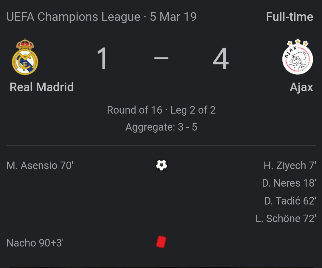 Never forget when Ten Hag destroyed 3 peat Champions League winners Real Madrid at their own backyard.
