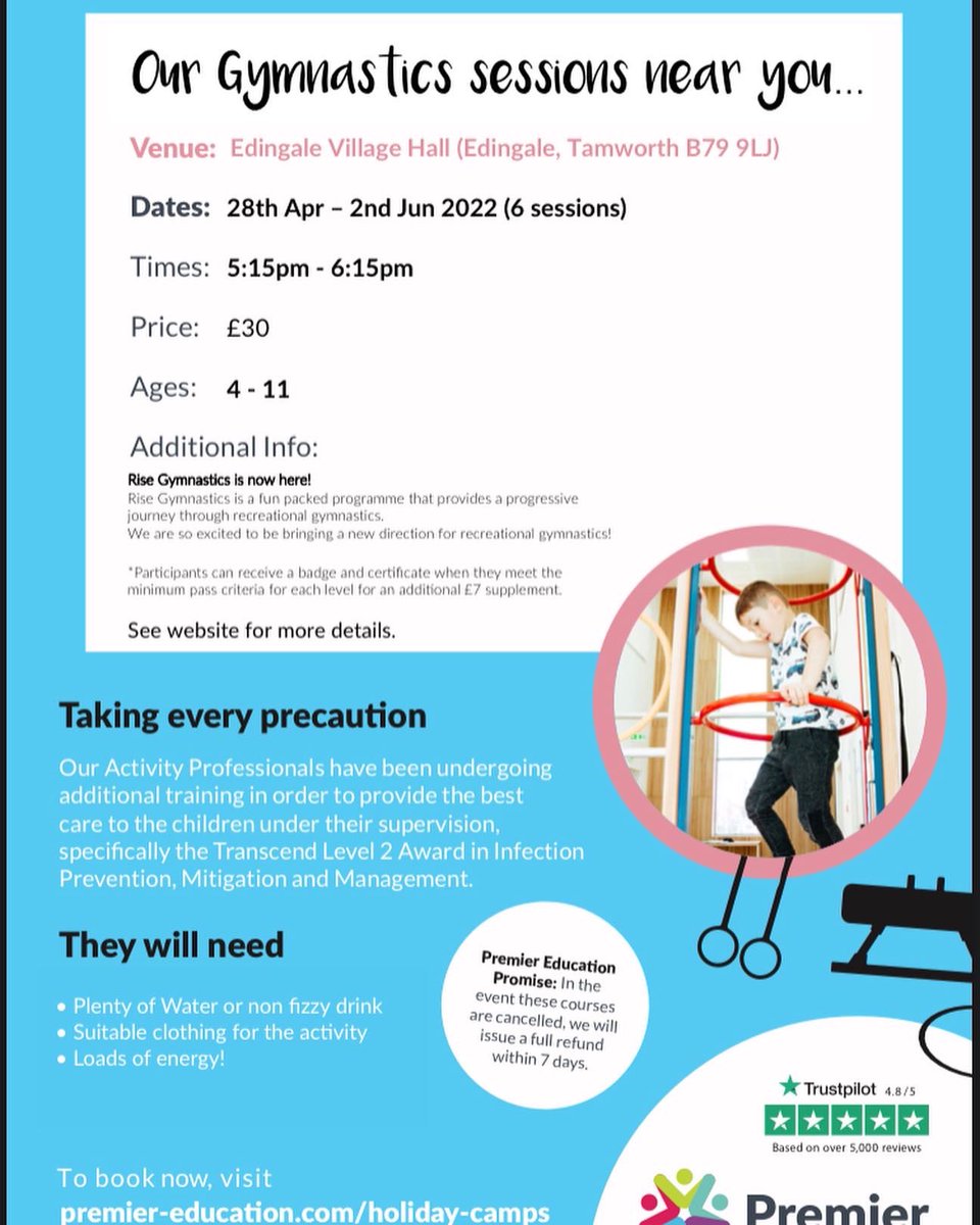 WestmidsPremier's tweet image. Thank you to everyone who came to #Gymnastics this half term. To book your place on our new RISE Gymnastics club (in partnership with British gymnastics) next half term click the link ⬇️⬇️⬇️⬇️

premier-education.com/parents/venue/…

#Edingale #Tamworth #EVH