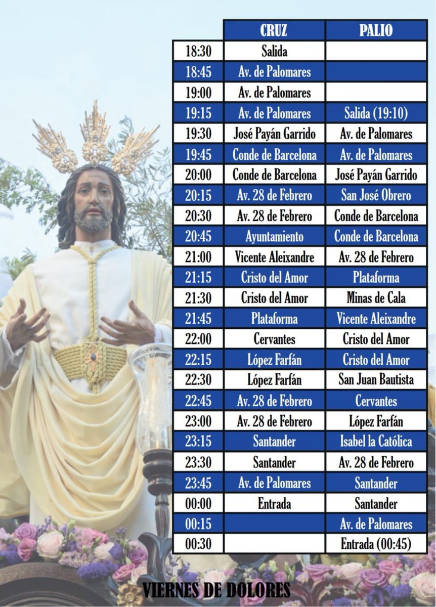 En el día de hoy, Viernes de Dolores, saldrán capirotes azules por las calles de San Juan de #Aznalfarache, la <a href="/hdadangeles/">Hermandad de los Ángeles</a> realizará Estación de Penitencia por las calles de nuestro pueblo. Desde estas líneas deseamos que la Hermandad tenga una buena Estación de Penitencia