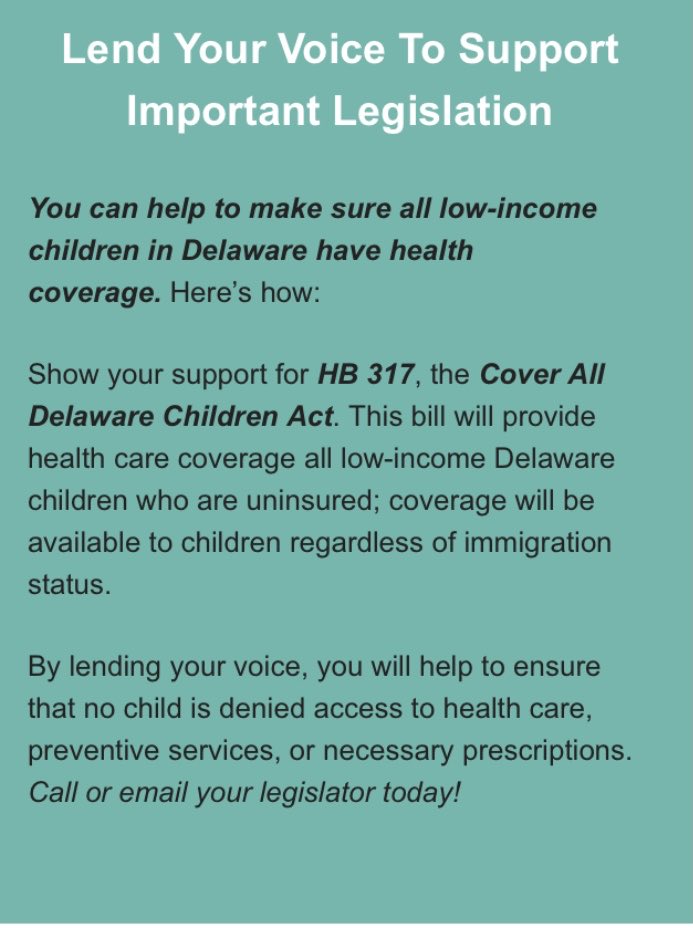 Act now! Our kids need your help. Spread the word!  This is what we call “Well Beyond Medicine”⁦@Nemours ⁦@AIDHC⁩   Advocacy matters ⁦⁦@DERacialJustice ⁦@M_TaylorUWD⁩  #CoverAllKids