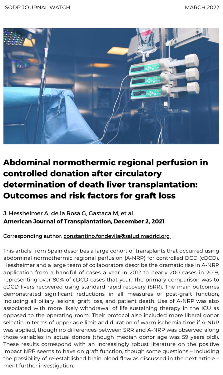 Amelia Hessheimer (@hessheimer) on Twitter photo A-NRP in cDCD liver transplant - 👀 out in this month’s <a href="/amjtransplant/">American Journal of Transplantation</a> and article of impact in Transplant Journal Watch:
onlinelibrary.wiley.com/doi/10.1111/aj…
<a href="/ONT_esp/">Organización Nacional de Trasplantes</a> <a href="/SETrasplante/">SETrasplante</a> <a href="/SETHepatico/">SETH</a> <a href="/TransplantSCT/">SCT-Fundació Catalana de Trasplantament</a> A-NRP in cDCD liver transplant - 👀 out in this month’s <a href="/amjtransplant/">American Journal of Transplantation</a> and article of impact in Transplant Journal Watch:
onlinelibrary.wiley.com/doi/10.1111/aj…
<a href="/ONT_esp/">Organización Nacional de Trasplantes</a> <a href="/SETrasplante/">SETrasplante</a> <a href="/SETHepatico/">SETH</a> <a href="/TransplantSCT/">SCT-Fundació Catalana de Trasplantament</a>