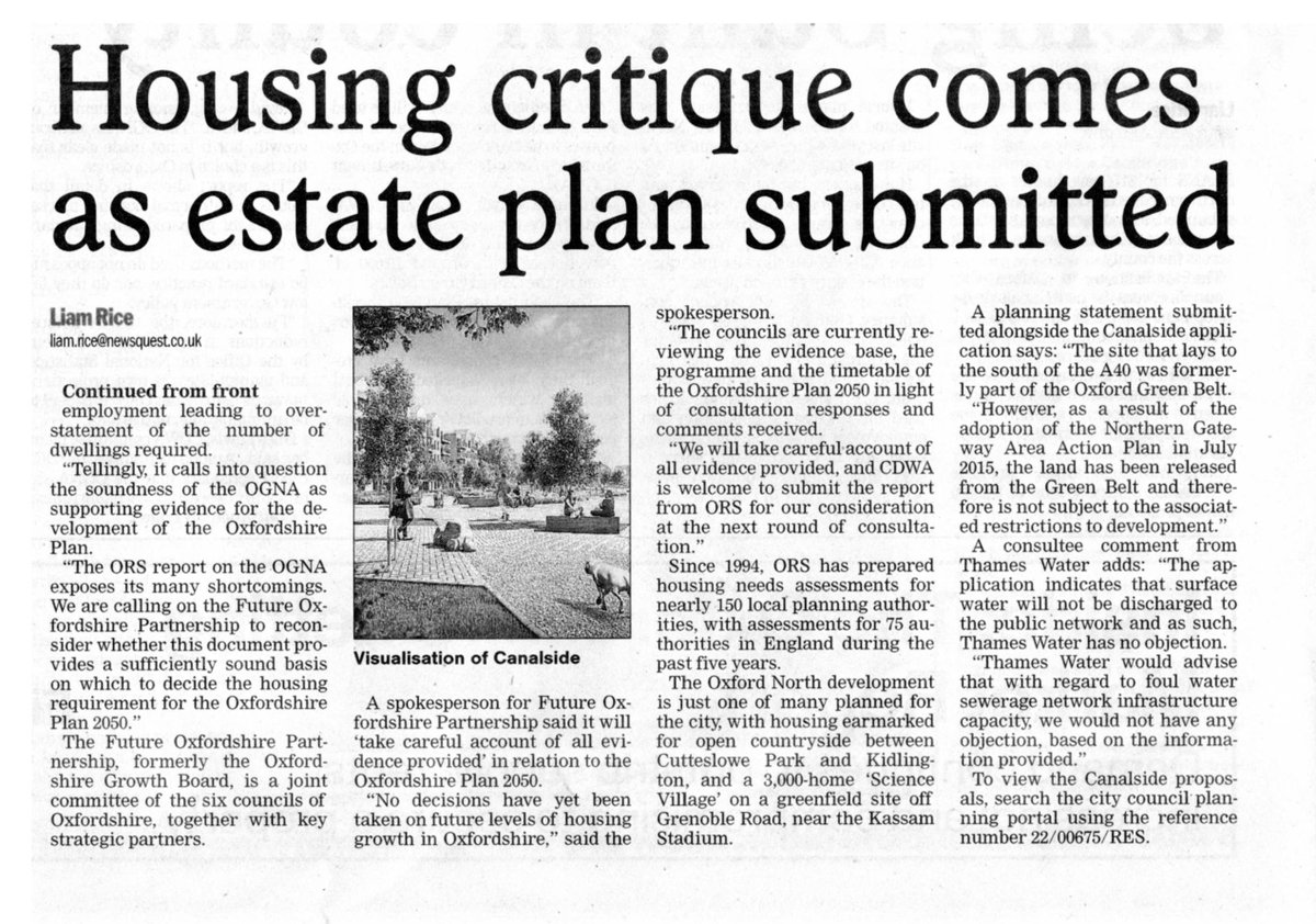 CherwellWatch's tweet photo. CDWA's independent peer review finds serious flaws in the Oxfordshire Growth Needs Assessment. Oxford Times says "Essential that Councils take note of new report on housing".  Listen up @futureoxpartner https://t.co/vbt8J2Npk8