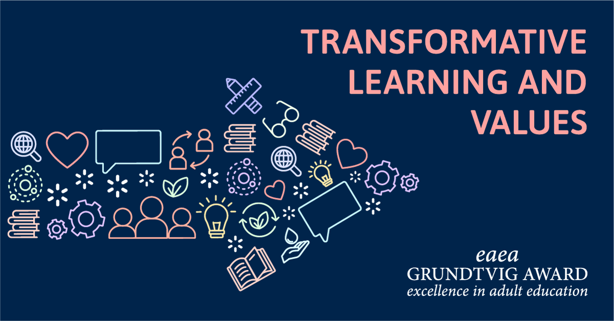 EAEA2020's tweet photo. Apply for the 2022 EAEA Grundtvig Award! New deadline is 14 April.
We are looking for initiatives that
- support critical thinking
- further understanding of each person’s role in society
- foster open-ended learning
#EAEAaward #TransformativeLearning
https://t.co/5oVMgjyPub https://t.co/wurGwo5Siu