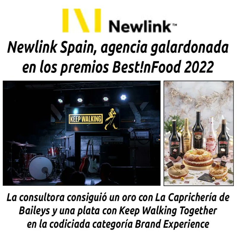 hosteleriaenvlc's tweet photo. NEWLINK SPAIN, AGENCIA GALARDONADA EN LOS PREMIOS BEST!NFOOD 2022
https://t.co/4r8Ln65fcn
@NewlinkSpain #NewlinkSpain #NewlinkGroup #HosteleriaEnValencia #PremiosBestInFood #Ipmark #Daretail #LaCapricheriaDeBaileys #KeepWalkingTogether #BrandExperience #AgenciaGalardonada https://t.co/VQtesEu59z