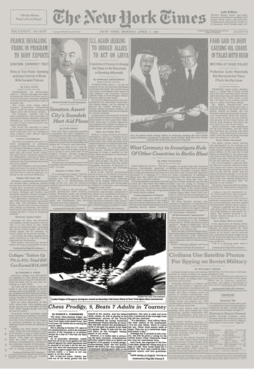 GMJuditPolgar's tweet photo. Time flies when you are having fun!✈️ 
On the front page of The New York Times - it was my first international tournament victory, 36 years ago.🏆 
Roughly anniversary!😃🗽
👇
https://t.co/Sd3Hw7PCtw  

#ChessConnectsUs #ChessIsFun #ChessRocks https://t.co/DCV6lRhQOk
