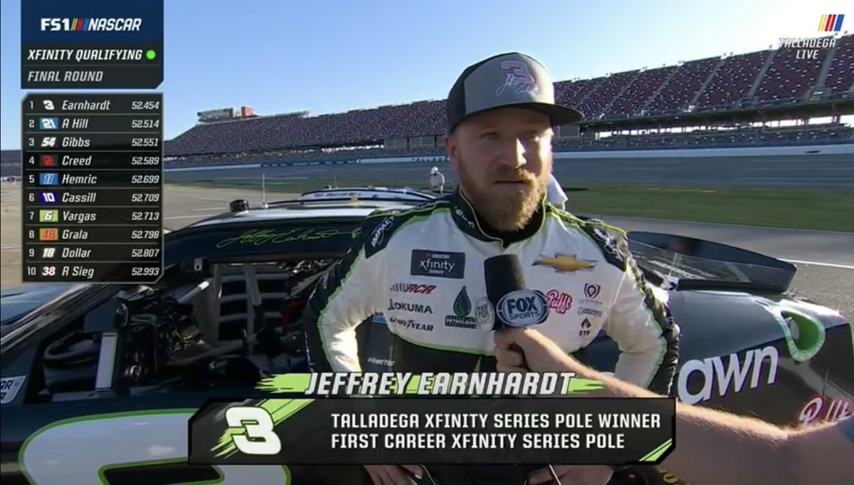 JMorrisTV's tweet photo. Seriously?!?! P1!!!! Congrats @JEarnhardt1 @LarryMac28 @RCRracing #NASCAR https://t.co/yetzwDKvHI