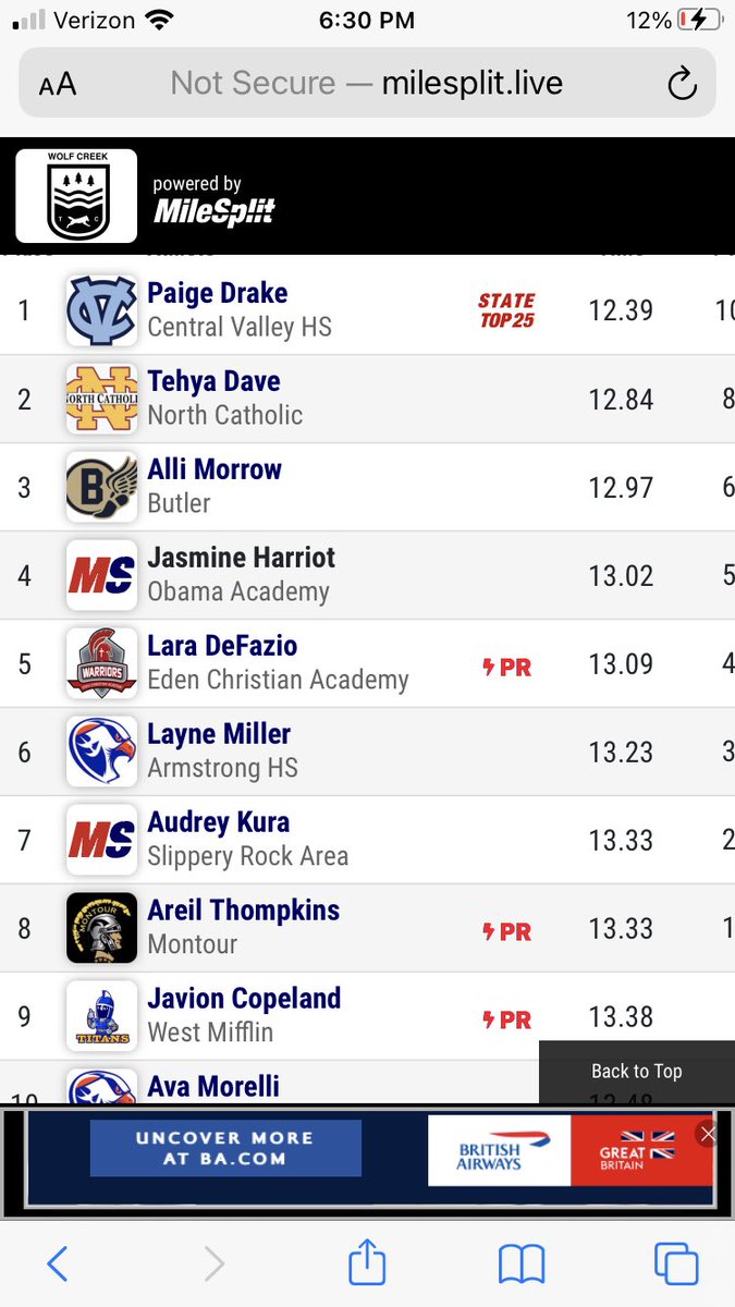 Paige Drake of <a href="/warriors_cv/">CVWarriorsAthletics</a> made it look easy in the 100 dash at the #ButlerInvite , leading qualifying by 0.4 seconds and then grabbing gold with a 12.39-second sprint and 0.45 gap on the field. <a href="/PennTrackXC/">MileSplit Pennsylvania</a>