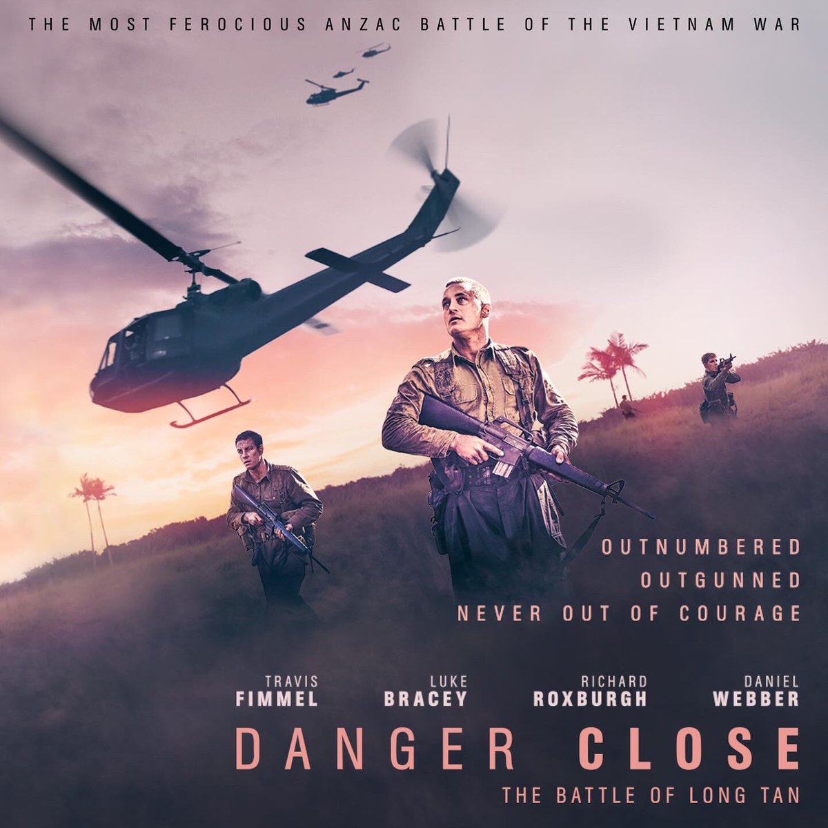 Our movie DANGER CLOSE is #1 on @NetflixANZ! The true story of ordinary boys who became extraordinary men. Starring Travis Fimmel, Luke Bracey, Daniel Webber, Richard Roxburgh. Directed by @krivstenders. Screenplay by Stuart Beattie. #AnzacDay2022  netflix.com/watch/81207979