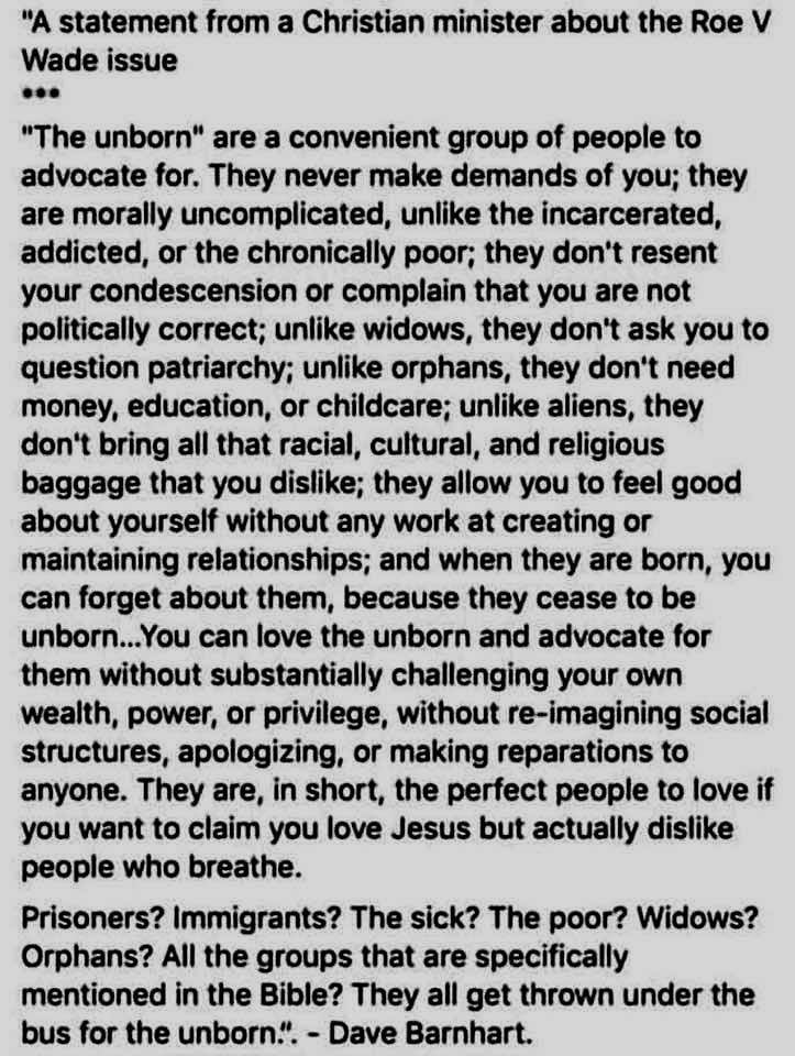 These people are actually pro birth not pro life. They don’t care if a child starves, lives in poverty, lives in a war zone, or lives with addicted and/ or abusive parents as long as they are born as subjects to fearmonger to for votes. Please Vote Blue Ticket.