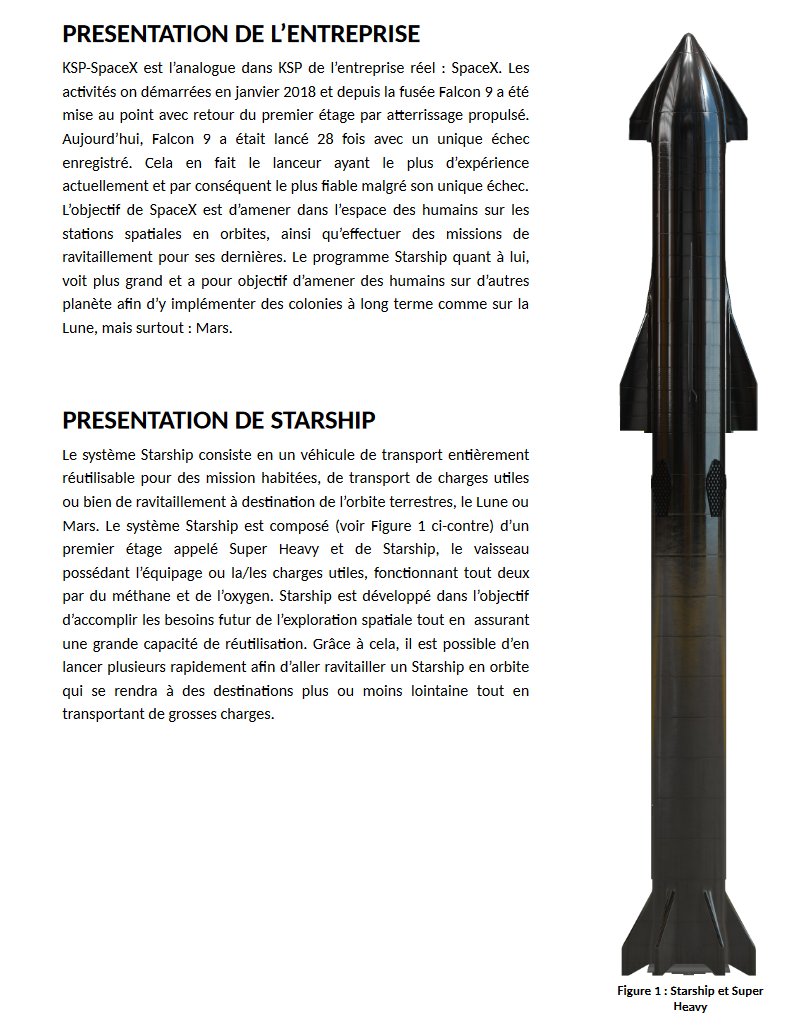 Aurebleyde's tweet photo. Je tenais à partager ça avant la fin définitive de @KspSpacex. Sur notre serveur à l'époque, @Chloe_Mathon la NRO, avait fait un appel d'offre. J'ai alors proposé pour Starship en un pdf quali. Mais par flemme... Voilà le résultat @Kaynouky @L3G33K @NeguchiMaroyama @ClosertoSpace https://t.co/Yk8XjaDjmL