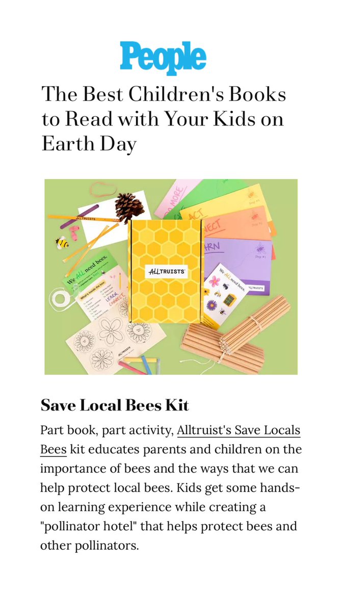 Thank you @Peoplemag for featuring our Save Local Bees kit for #earthday! people.com/books/best-ear…?