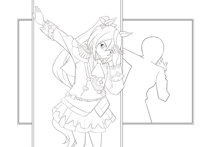 #皆さん線画と塗った後を見せてください 