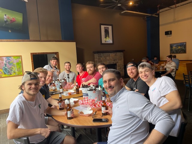 Great to see brothers of all generations come together for an Alumni Happy Hour! Welcome to the (soon to be) newest alumni! Come join us next week for spring alumni weekend and meet them yourself! <a href="/WVUPiKapp/">WVU Pi Kappa Phi</a>