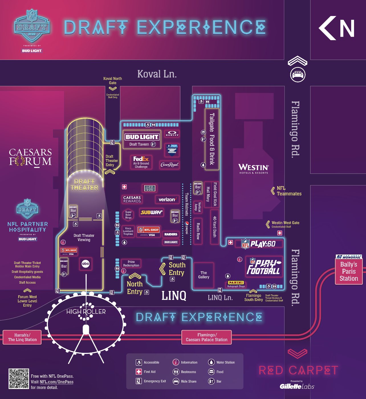 Mick Akers on X: Here's the NFL Experience map for next week's