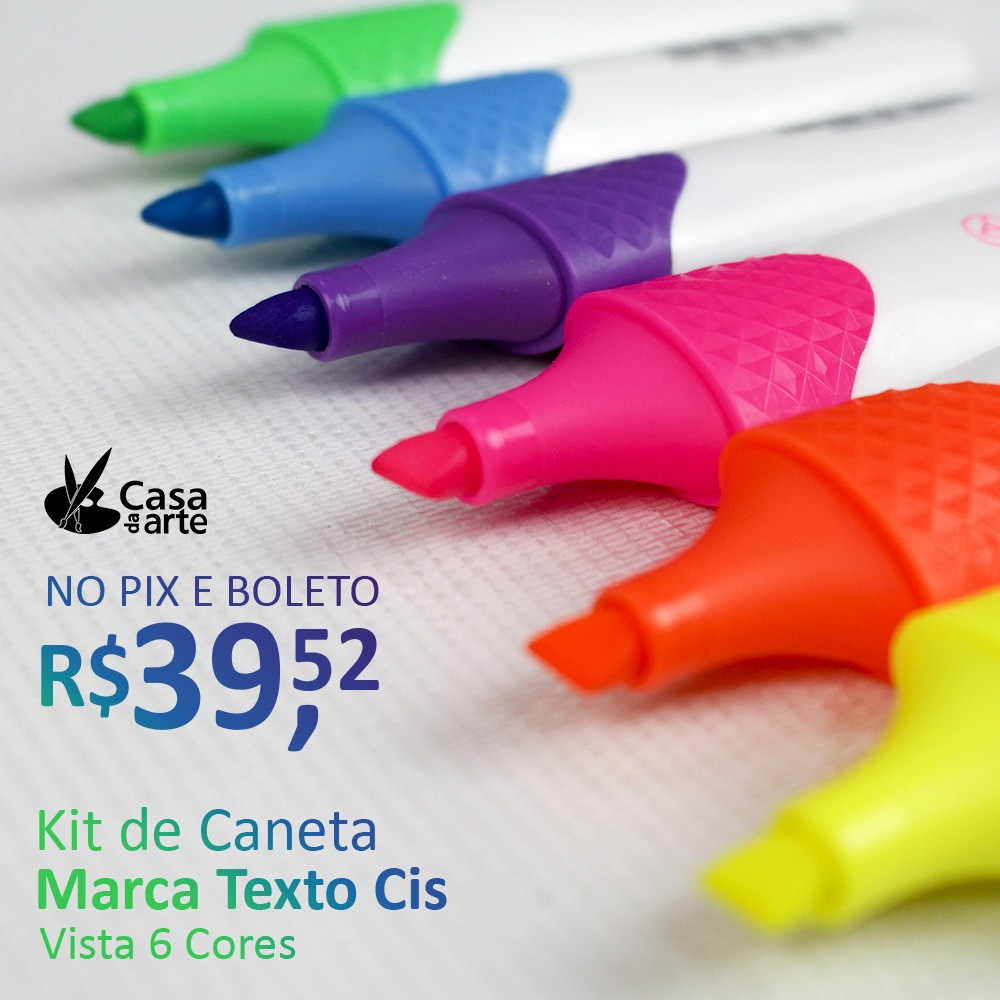 MARCA TEXTO CIS😍

Kit com 6 canetas marca texto Cis Vista, cores vibrantes e p... instagram.com/p/Ccq8eeCp6cg