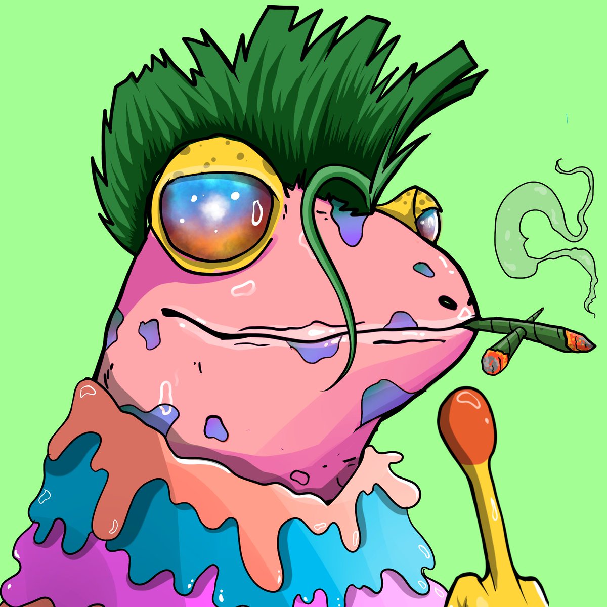 Hucklebeee's tweet photo. First mint in a solid month... Did I do good?!! @TheStonedFrogs 

4/22 is the new 4/20 🙌 https://t.co/04JiXJxfWv