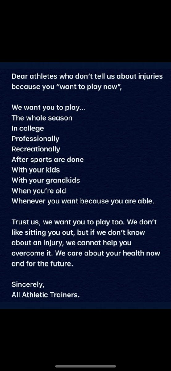 Just a polite reminder… #ATs4All #ATsAreHealthcare #WeAreHere4You