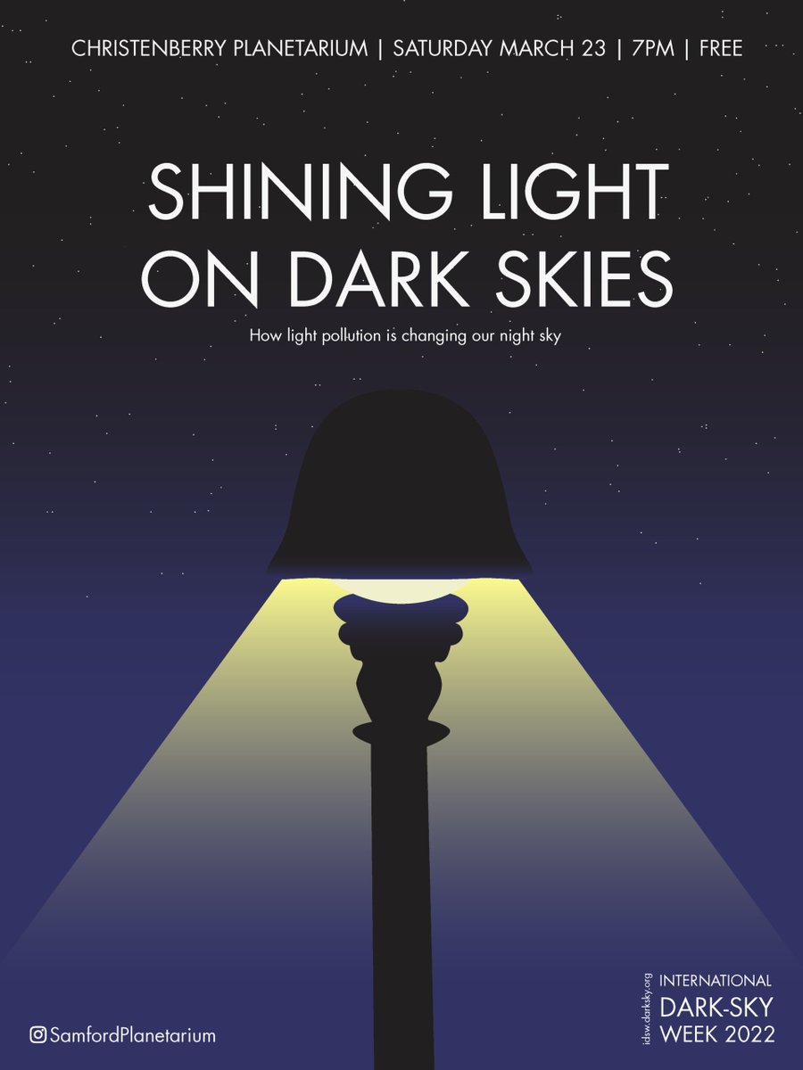 UAB College of Arts & Sciences (@uab_cas) on Twitter photo This Saturday, April 23 at 7 p.m., Dr. Michelle Wooten from <a href="/UAB_Physics/">UAB Physics</a> will give a presentation on light pollution at the Christenberry Planetarium at <a href="/SamfordU/">Samford University</a> as part of #IDSW2022. Learn more: idsw.darksky.org/events/shining…
<a href="/IDADarkSky/">DarkSky International</a> This Saturday, April 23 at 7 p.m., Dr. Michelle Wooten from <a href="/UAB_Physics/">UAB Physics</a> will give a presentation on light pollution at the Christenberry Planetarium at <a href="/SamfordU/">Samford University</a> as part of #IDSW2022. Learn more: idsw.darksky.org/events/shining…
<a href="/IDADarkSky/">DarkSky International</a>
