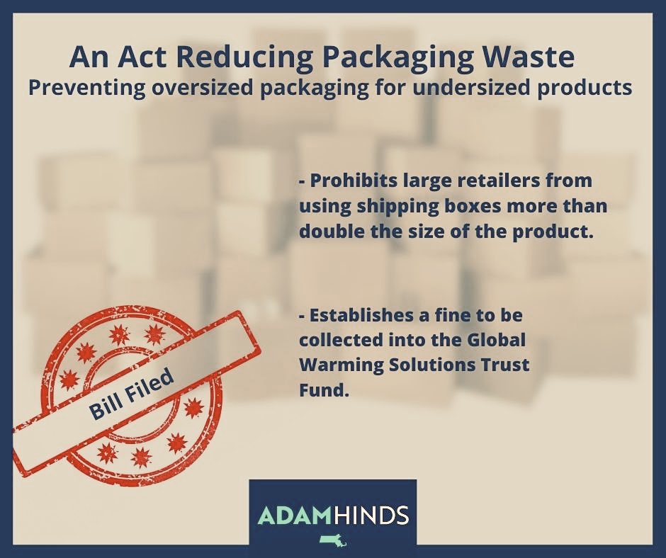 In honor of Earth Day, I filed a bill today that says large companies can’t send you a small item in a huge package! Reply with examples if you know what I mean. With so much retail moving to delivery, it’s time to be aware of the full range of implications. #earthday