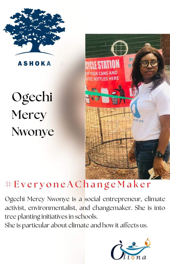 Thank you so much AshokaAfrica for highlighting my work as a change maker. Together we can all achieve so much more for the Environment. 

#EarthDay22 #earthfocus