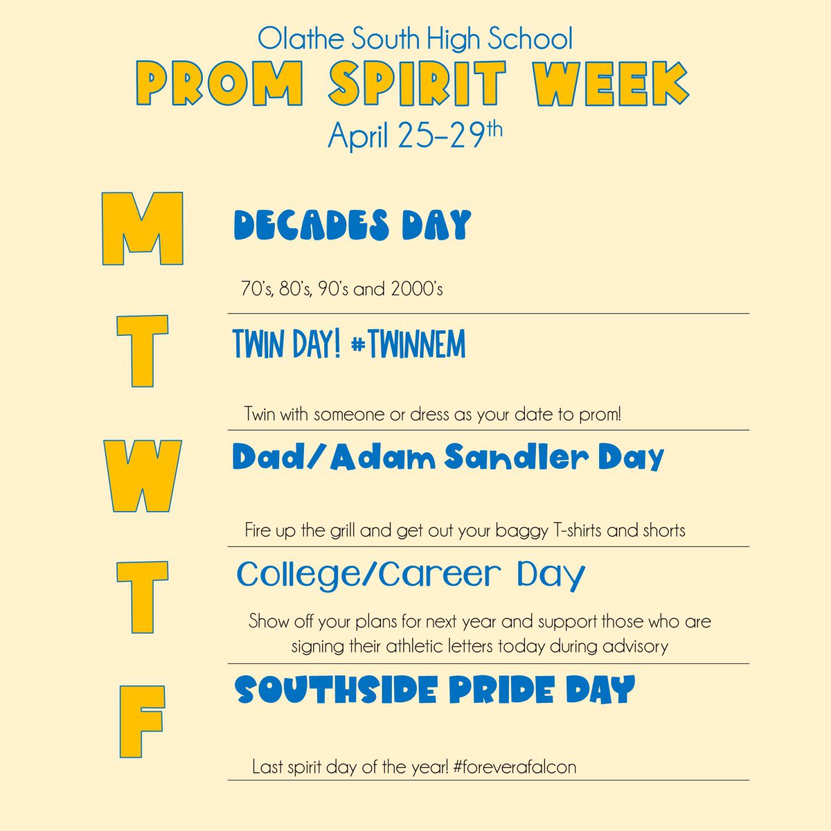 Spirit week is next week!! Are you ready?