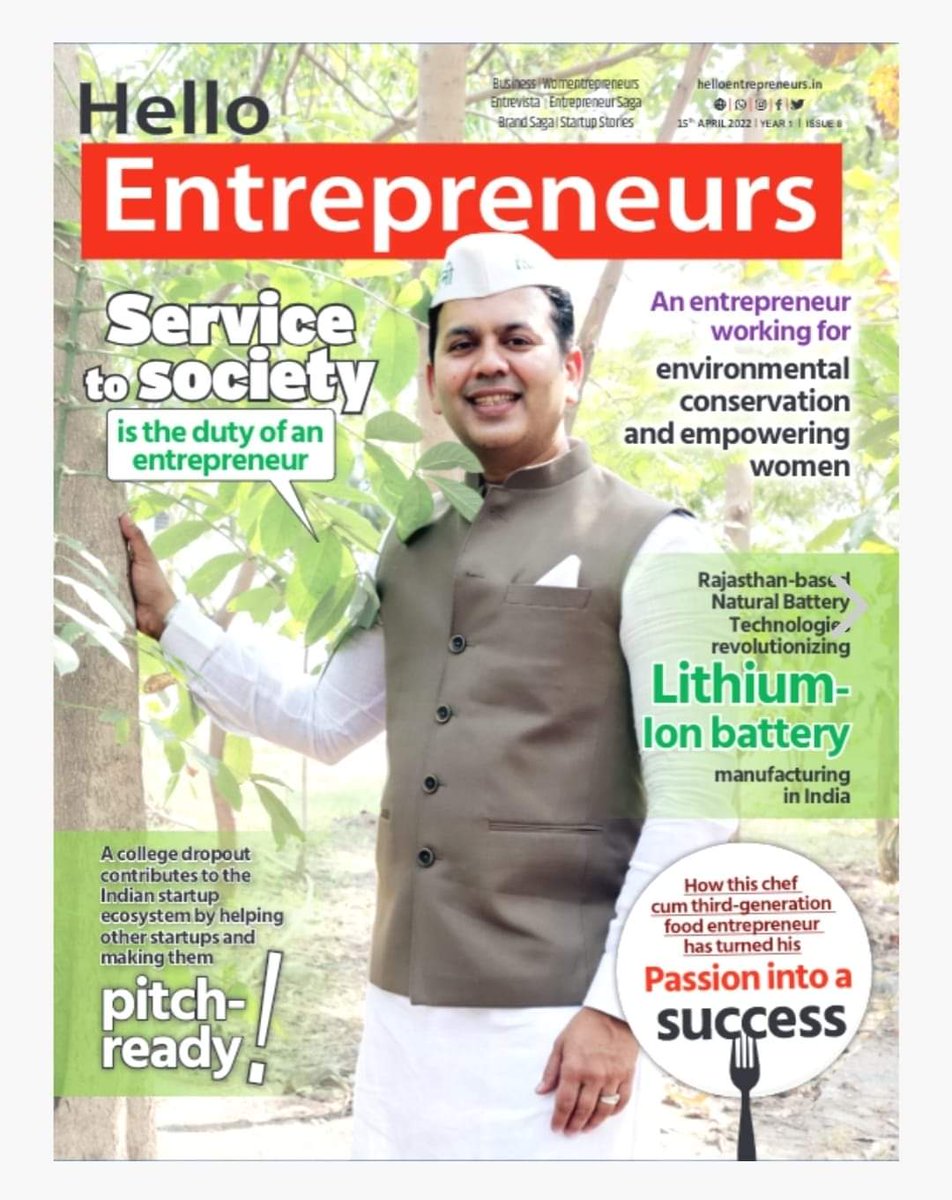 veerdesai's tweet photo. One More Special Story On World Earth Day...
Thank you so much Team 'Hello Entrepreneurs' For Featuring Me On Your Cover Page.
#WorldEarthDay2022 #WeWorkForTrees #GreenUdhnaStation #HelloEntrepreneurs #ILoveGreenUdhnaStation #ClimateAction #EcosystemRestoration #ViralDesai https://t.co/bkkwpkHvaV