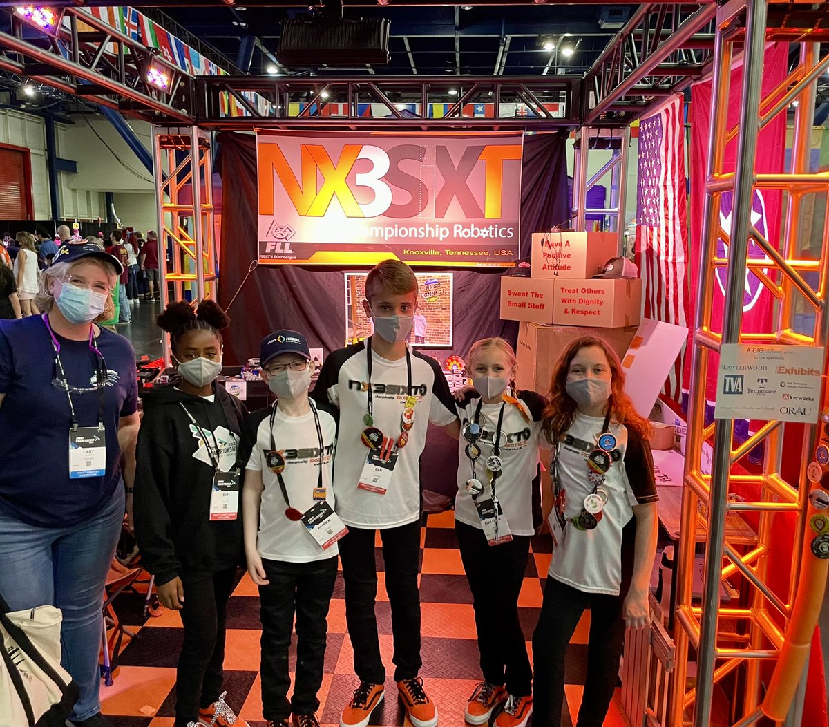 Congrats and High Fives to our friends NX36T GEN3, winners of the Marble City FLL Qualifier and Tennessee FLL Championship! Good luck in your matches today at FLL World Championships! #FLL #FIRSTChamp #morethanrobots #TNFIRST 🙌